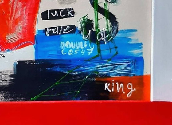 Original Acrylic Painting Contemporary Art Symbolism Dollar King – Paintings & Drawings, Mdf (photo 5 of 5)