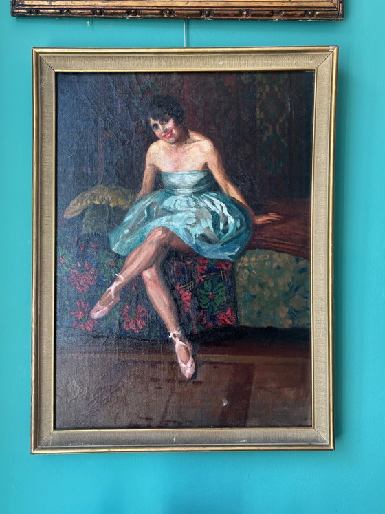 Oil on Canvas Ballerina Portrait, Neapolitan School, 1940s – Paintings & Drawings (photo 3 of 13)
