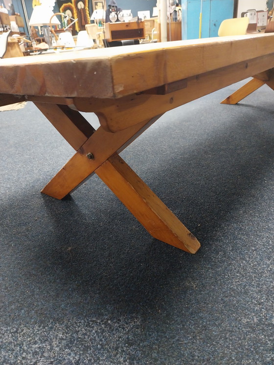 Image 1 of 1 x Scandinavian pine coffee table XXL, 2 meters long. 1970s