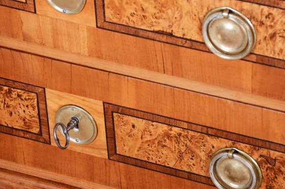 Restauriertes Empire-Sideboard, Kirschholz, wiederbelebter polnischer, tschechischer Stil, 1790er Jahre (photo 10 of 40)