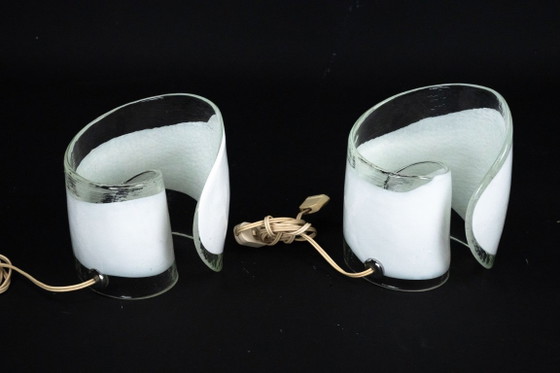 Image 1 of La Murrina, paire de lampes de table en verre de Murano. Italie, années 1970.