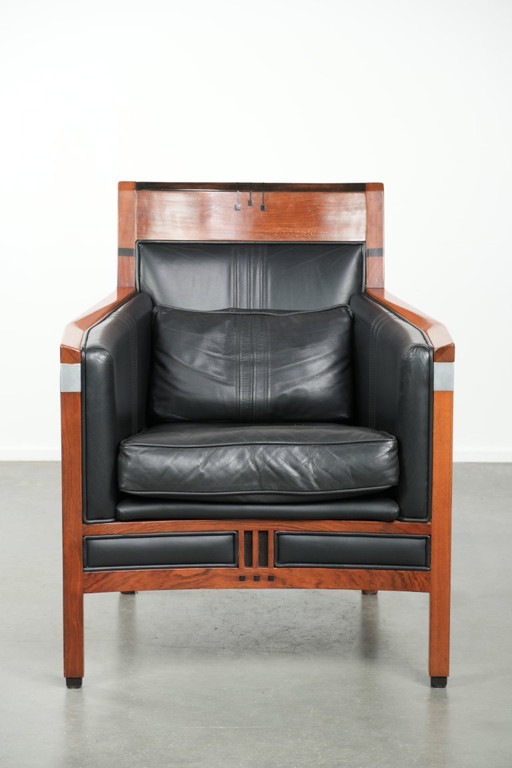 In Goede Staat Verkerende Zwarte Leren Art Deco Schuitema Design Fauteuil Uit De Decoforma Serie – Leather (photo 2 of 14)