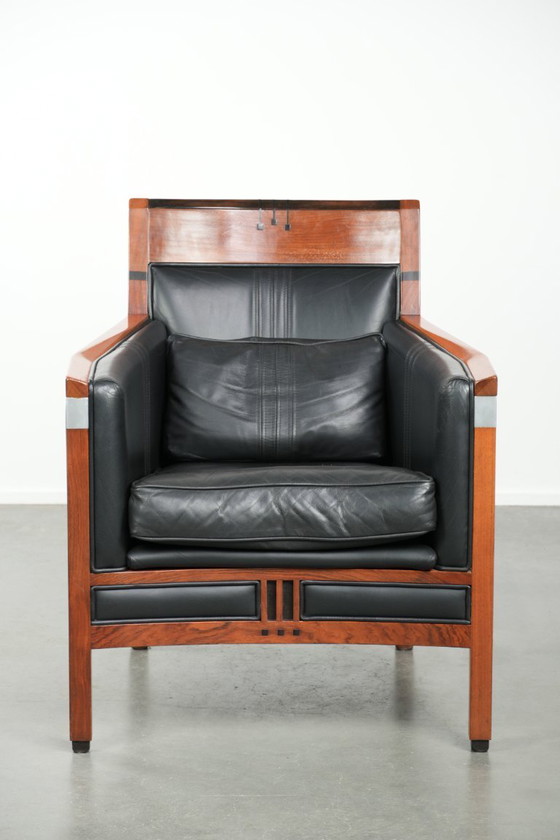 In Goede Staat Verkerende Zwarte Leren Art Deco Schuitema Design Fauteuil Uit De Decoforma Serie – Leather (photo 2 of 14)