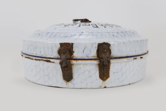 Image 1 of Seltener Emaille-Brotkasten mit Wabenmuster, Deutschland 1910er Jahre