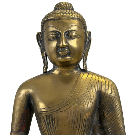 Antiek bronzen Boeddhabeeld met opengewerkte olifantenbasis 34cm – Beeldhouwkunst (photo 11 of 11)