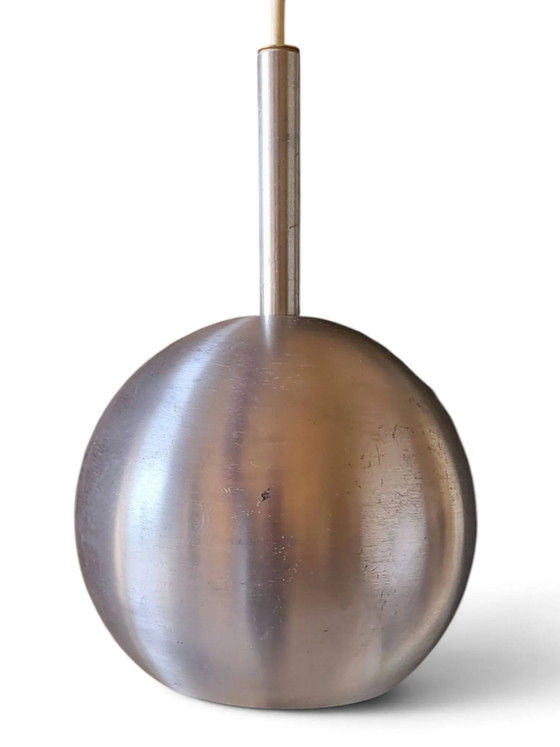 Pendant lamp "Eyeball" in brushed aluminium, Space Age (photo 3 of 12)