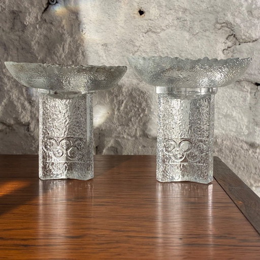2 candelieri vintage Orrefors 'Olympia'