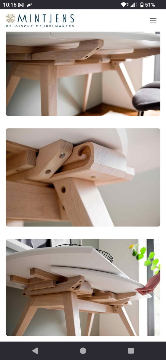 Image 1 of Preciosa mesa de comedor redonda (170 cm) extensible "Wings"