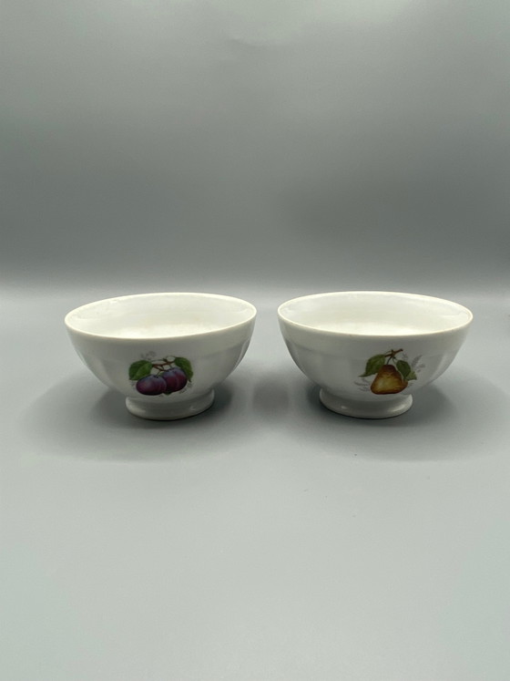 2 Chauvigny Porcelain Cider Bowls – Fernand Deshoulières – Fruit Decor – Circa – Decorative Objects (photo 2 of 6)
