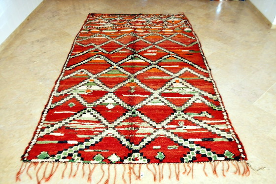 Image 1 of Rood Vintage Marokkaans Boujaad Vloerkleed - 315 x 192 cm
