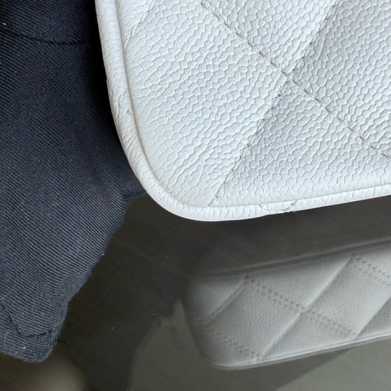 Image 1 of Chanel Flap Mini 21CM Sweetheart 23P - Caviar Quilted White Gold Hardware Microchip