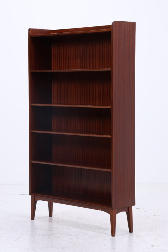Image 1 of Vintage Bibliothèque en acajou | Mid Century Etagère | 60's Rétro Rangement en bois #09-01