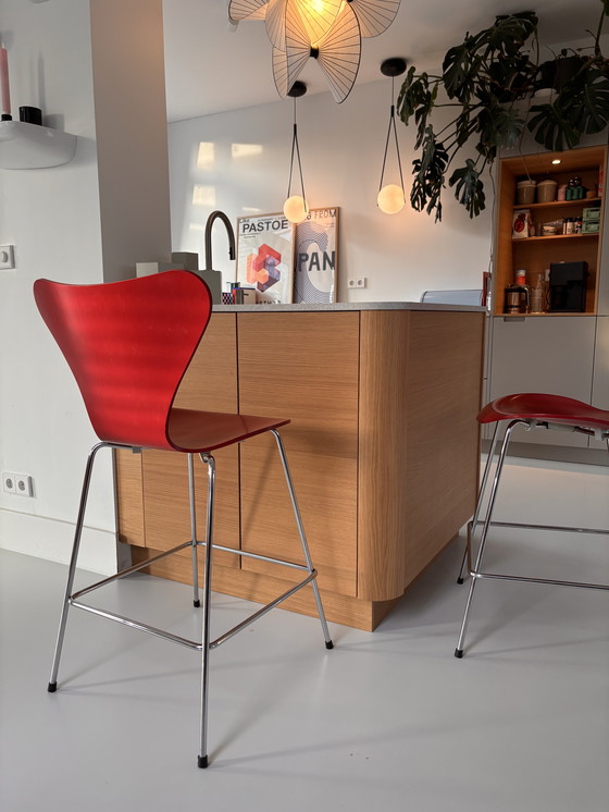 Image 1 of 4 sgabelli da bar Fritz Hansen Serie 7