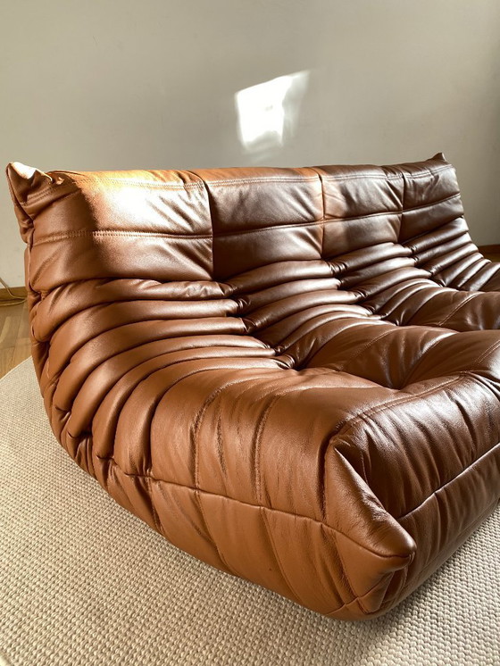 Image 1 of Ligne Roset - Togo - 3 places - Cuir brun cognac