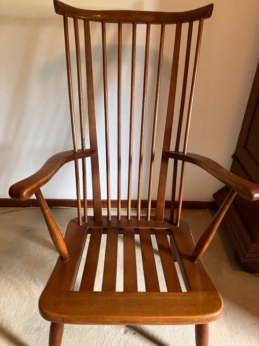 Two Vintage Armchairs With Characteristic Spindle Backrests