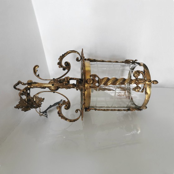 Linterna de Techo de Bronce y Cristal de Época – Estilo Clásico C. 1950 – Lámparas colgantes, Metal (photo 11 of 14)
