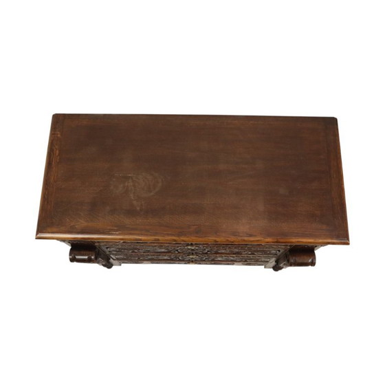 Vintage Oak Sculpted Chest of drawers Mythical Figures – Wood (photo 21 of 25)