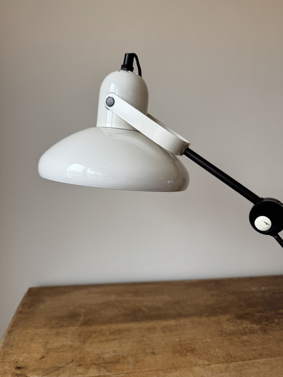 Image 1 of Lampe de bureau d'architecte vintage réglable – Blanche et noire – Années 1970/80