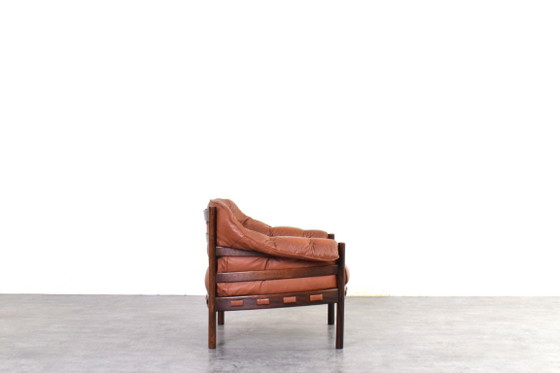 Sillones de roble y cuero de mediados de siglo, diseñados por Arne Norell para Coja, década de 1960. Juego (photo 7 of 16)