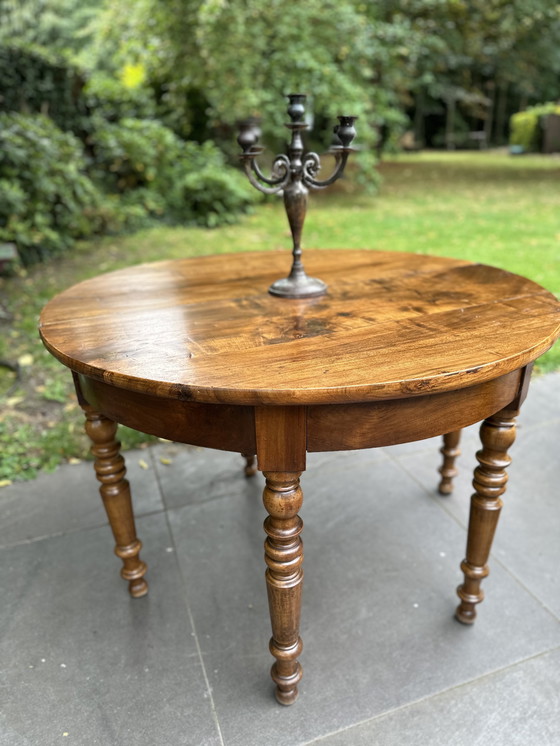 Image 1 of Table à abattant en noyer anglais - vers 1900