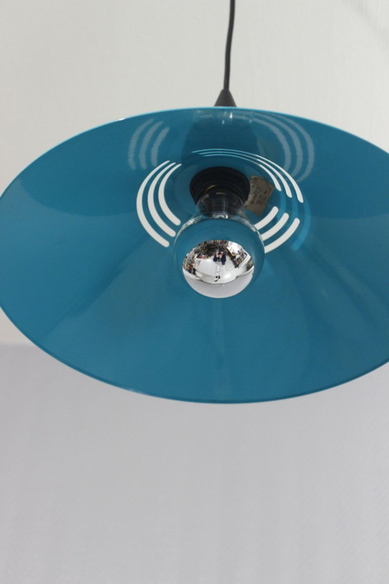 Image 1 of Postmoderne Memphis-Pendelleuchte aus Metall und Kunststoff, brillantes Design, 1980er Jahre