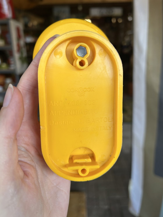 Image 1 of 3 vintage Italian design yellow coat hooks