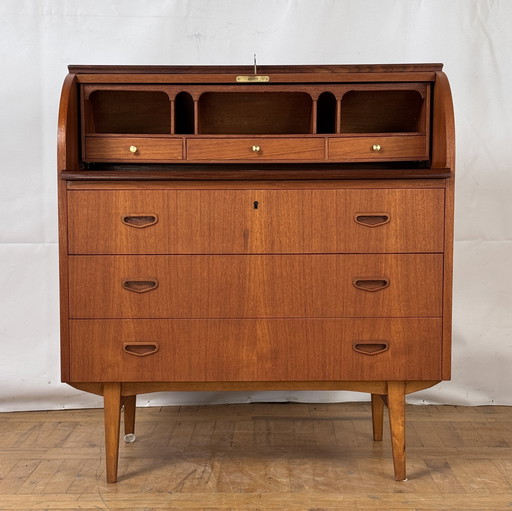 Bureau à roulettes suédois en teck par Egon Ostergaard pour SMI 1960s