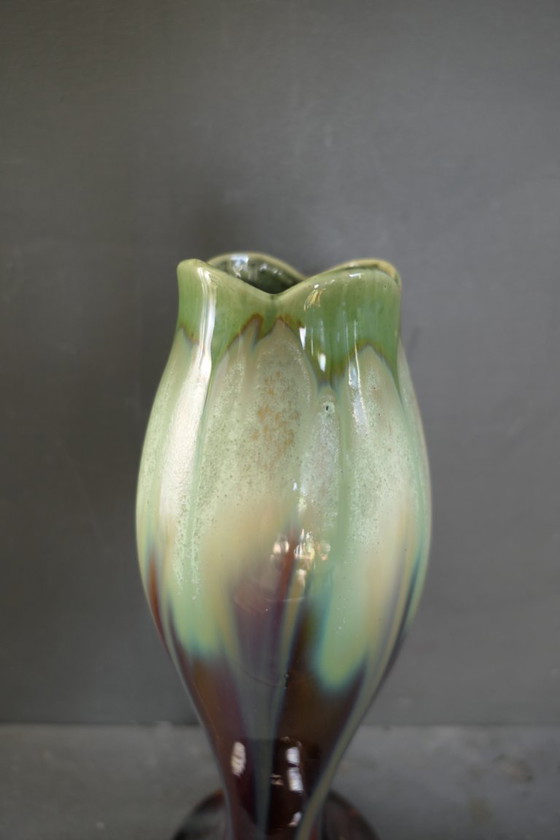 Image 1 of Art Deco vase Faiencerie de Thulin numbered 749