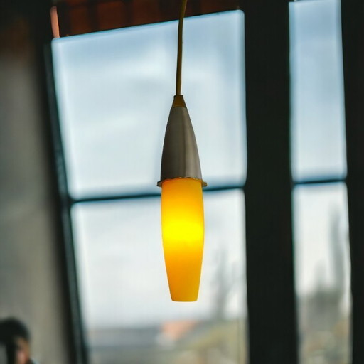 Minimalist Yellow Glass Tear Drop Hanging Lamp