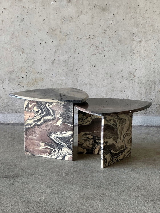 Image 1 of Vintage marble mimi set / coffee tables