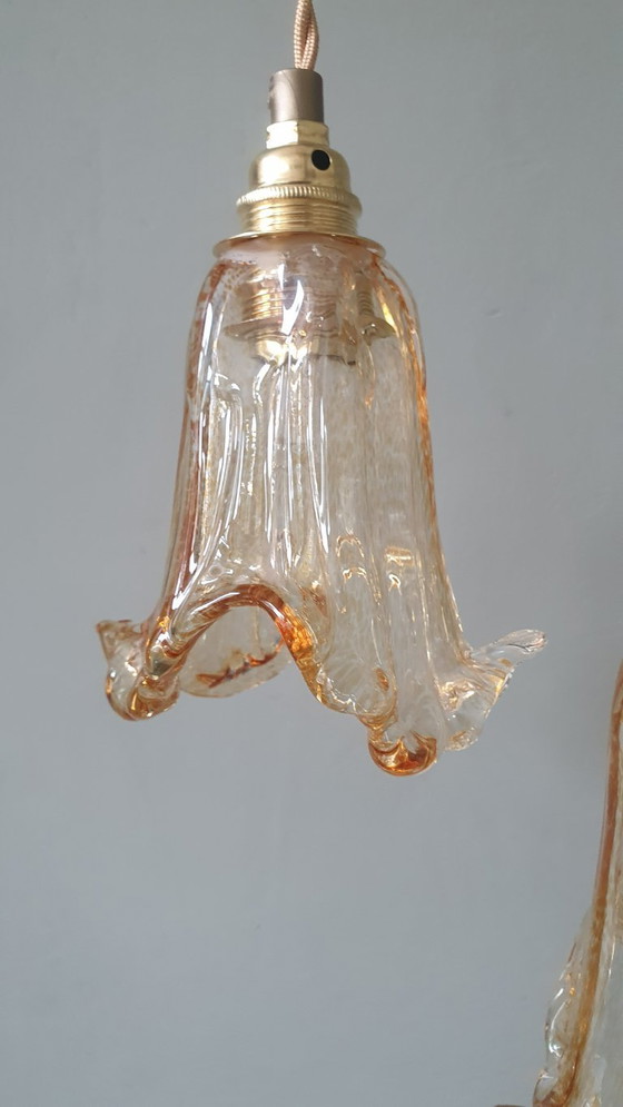 Image 1 of Ensemble de 2 suspensions vintage de Murano - Italie - Milieu du XXe siècle