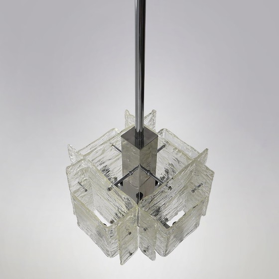 Kroonluchter van verchroomd metaal en glas, jaren 70 – Plafondlampen, Metal (photo 3 of 15)