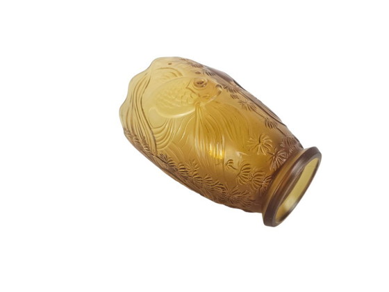 Image 1 of Josef Inwald - Barolac - "Koi carp" - pressed glass vase - satin glass - model "Poison" - 1930's