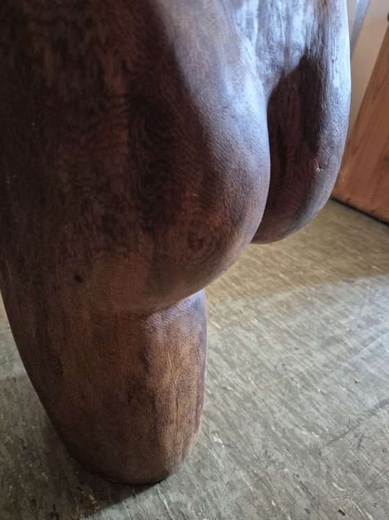 Sculpture de nu Mid-Century, Torse féminin, Bois massif, 98 cm (photo 6 of 6)