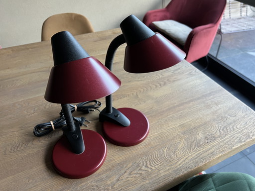 2 bureau lampen