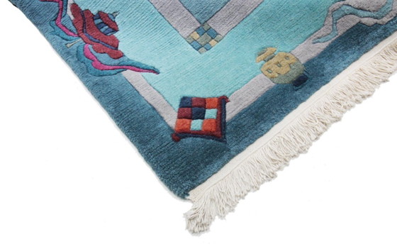 Image 1 of Origineel modern design wollen tapijt uit de Schotse Hooglanden, Nepal, 386 x 299 cm