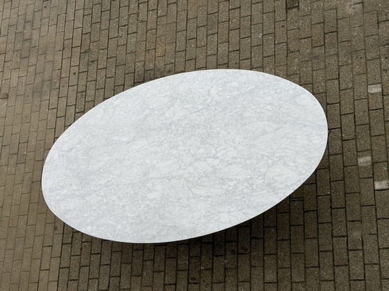 Image 1 of Original oval Knoll Tulip dining table (244cm) Carrara marble