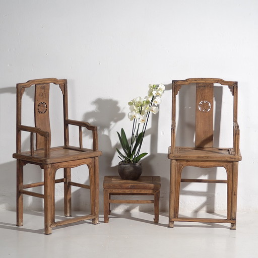 Antique Chinese Qing style chairs (c.1900) #69