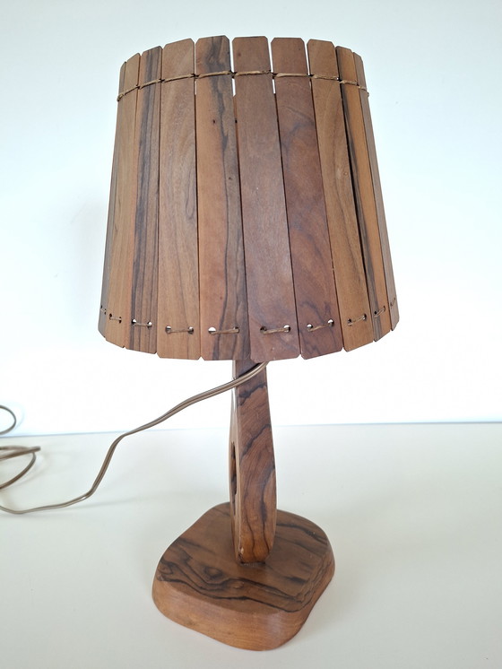 Image 1 of 1960 French olive wood lamp