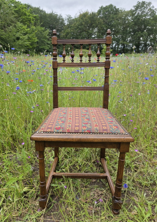 Ensemble de 6 chaises de salle à manger historiques en chêne, vers 1900