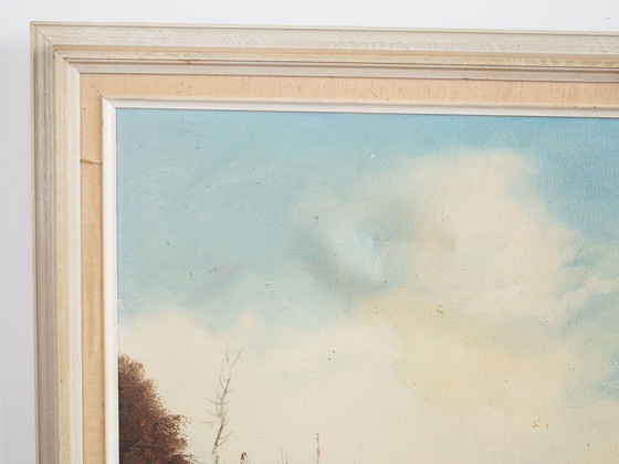 Image 1 of Tableau "L'étang d'automne", design scandinave, années 1970