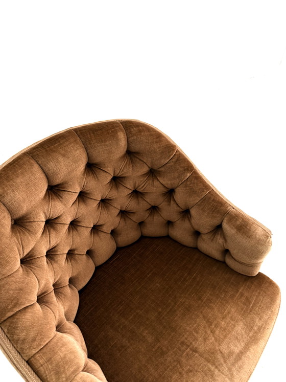 Set Van 2 Vintage Velours Fauteuil, Frankrijk ‘60 – Wood, Textile (photo 6 of 10)