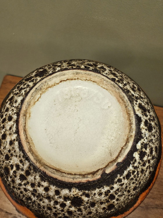 Ü-keramiek Orange West Germany Vintage Handled Vase, Ceramic, Brown (photo 12 of 12)