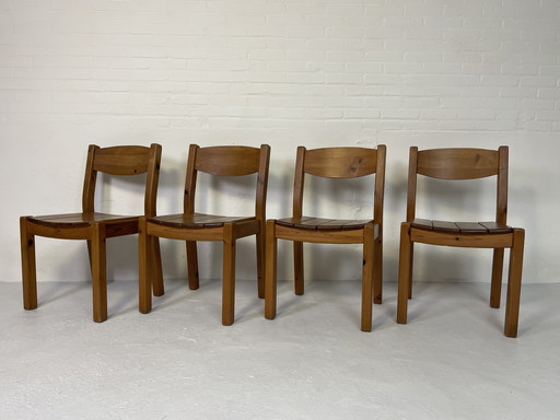 Pine dining chairs Danish vintage rainer daumiller