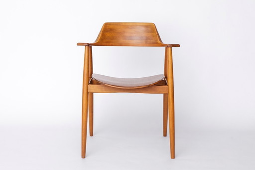 Poltrona Wilkhahn 411, vintage anni '60 in teak, sedia moderna tedesca di metà secolo