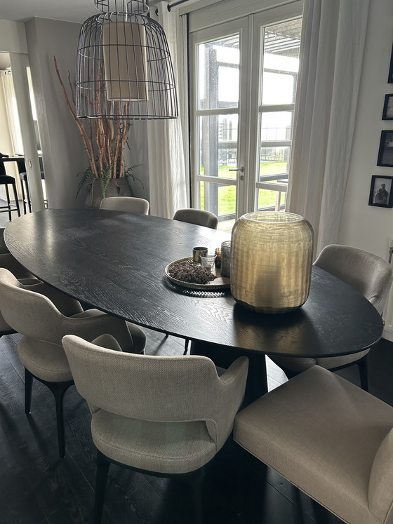 Image 1 of Black oval table of 320cm