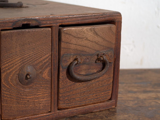 Antica scatola di legno giapponese con cassetto – Periodo Meiji–Taishō (c.1890–1920) – Armadi contenitori (photo 18 of 40)