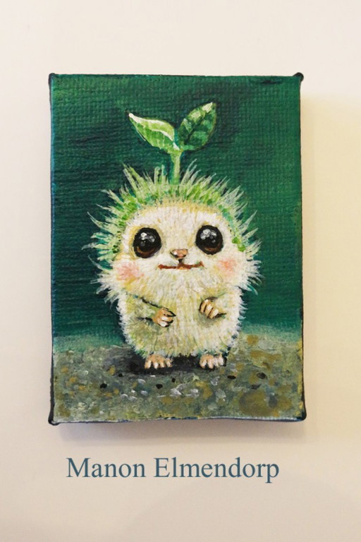 Unique Hand-painted Fantasy Painting "Leafling"