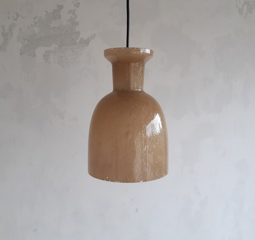 Lámpara colgante Raak Holland B-1203 de cristal opalino color arena