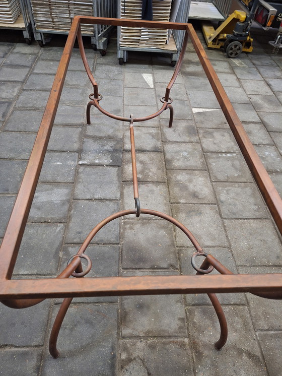 Image 1 of Glass table with metal base